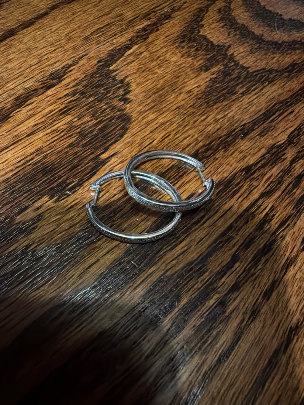 Silver Hoop Earrings with Subtle Texture